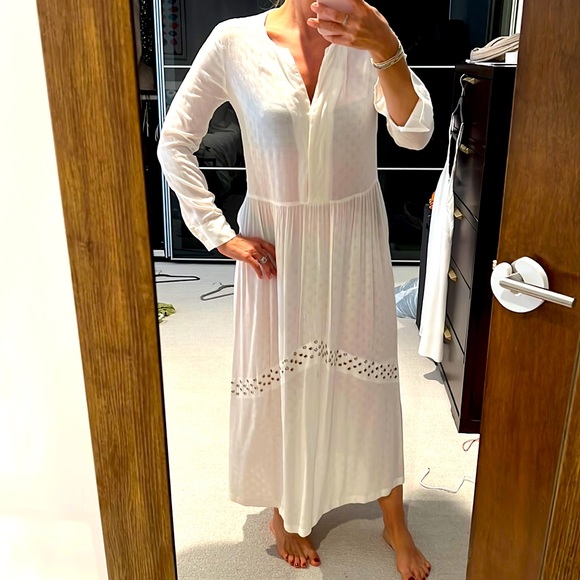 Sandro maxi viscose grommet dress worn once sz S - Picture 1 of 8